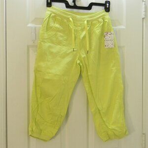 Jenna Rose Neon Green Pull-on Capris Sz 2 NWT